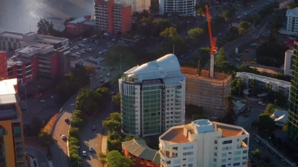 Vista Aérea Ponto Brisbane Hotel Lambert Kangaroo Point Qld Austrália — Vídeo de Stock