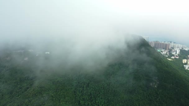 Drone Flying Cloud Mountain Hill Hong Kong — Video Stock