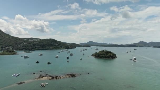Повітряний Вид Океану Гонконгу Global Geopark Sai Kung — стокове відео