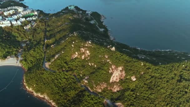 Bella Vista Drone Stanley Mountain Hong Kong Cina — Video Stock
