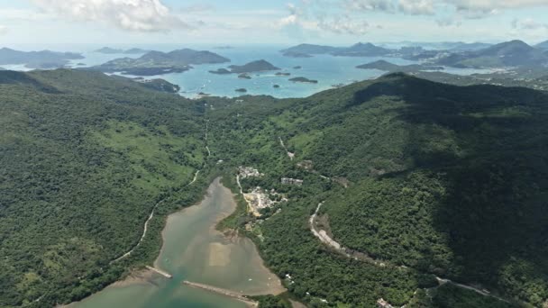 Aerial View Hong Kong Unesco Global Geopark Lot Small Islands — Videoclip de stoc