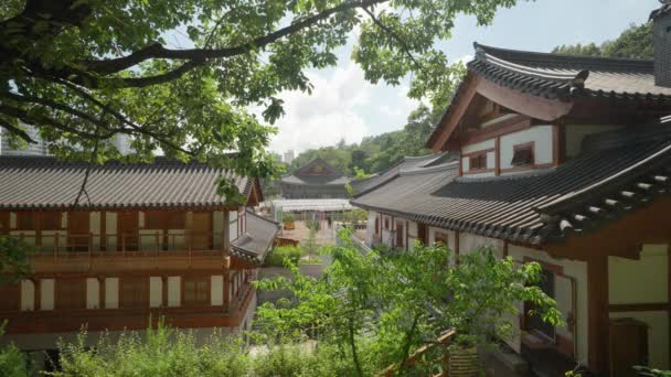 Architecture Sur Vieux Bâtiments Traditionnels Coréens Dans Temple Bouddhiste Bongeunsa — Video