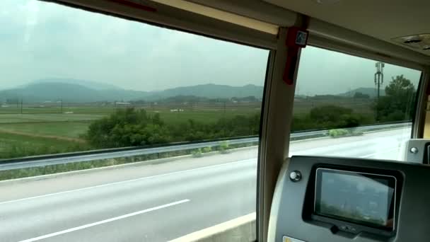 Slow Motion Pov Luksusowego Autobusu Podczas Podróży Kraju Korei Południowej — Wideo stockowe