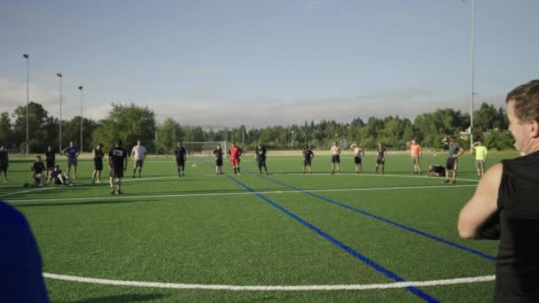 Hombres Reunidos Para Realizar Actividades Deportivas Inspiradas Motivadas — Vídeo de stock