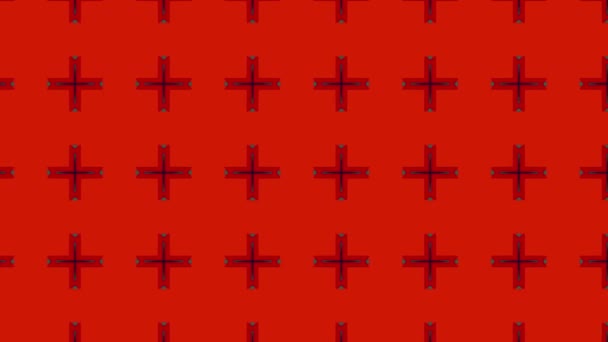 Set Backgrounds Moving Crosses Black Red Background Animation Beautiful Abstract — 비디오