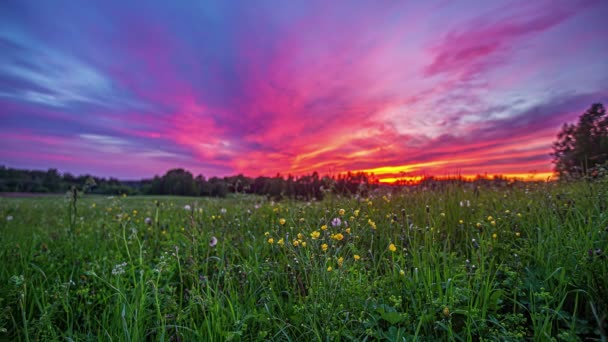 Cinematic Sky Cloudscape Slide Spring Meadows Dusk Dawn Timelapse — Stok video