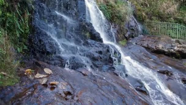 Slow Gimbal Shot Tracking Waterfall Stream Vietnam — Stockvideo