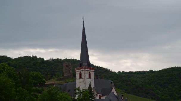 Time Lapse Thick Cloud Cover Catholic Church Klotten Germany — Stok video