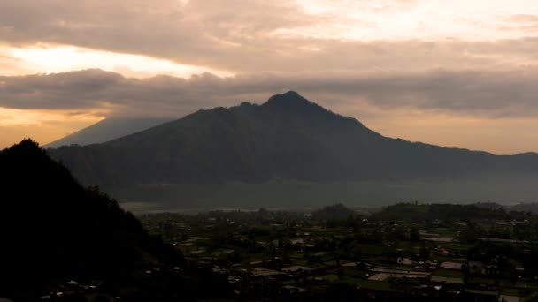 Timelapse Mount Batur Active Volcano Island Bali Indonesia Time Lapse — 图库视频影像