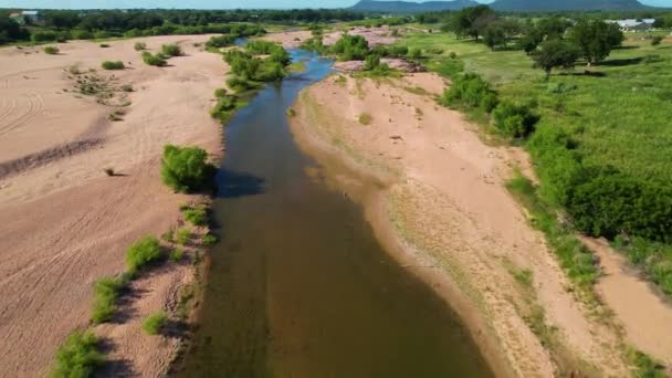 Aerial Footage Popular Area Llano River Texas Called Slab Camera — 图库视频影像