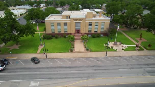 Aerial Footage Gillespie Country Courthouse Located 101 Main Fredericksburg 78624 — Wideo stockowe
