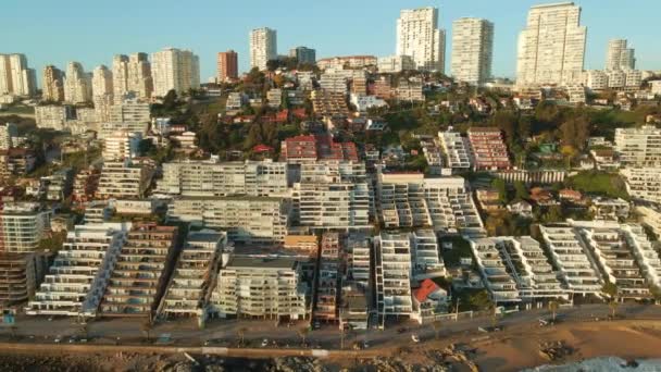 Aerial View Forwards Scenic Reaca Beach Resort Hotel Buildings Vina — 비디오