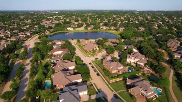 Aerial Footage Neighborhood Flower Mound Texas Location Clearpoint Flower Mound — Stockvideo