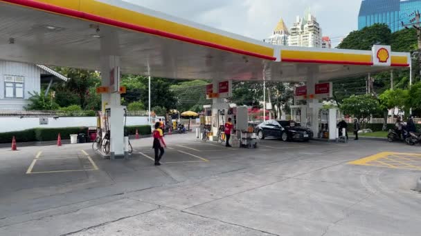 Stația Benzină Galp Din Bangkok Creșterea Prețului Gazelor — Videoclip de stoc