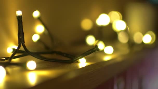 Fairy Lights Warm Glow Bokeh Effect — Stock videók