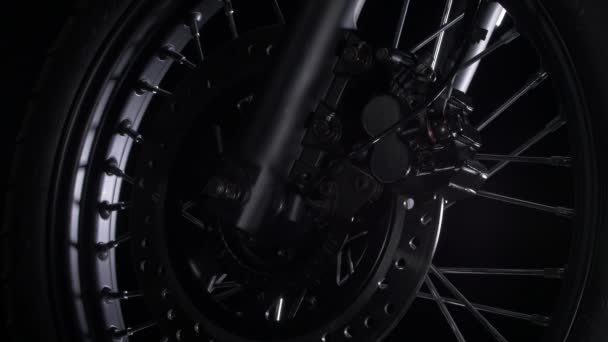 Front Wheel Motorcycle Light Moving — Stockvideo
