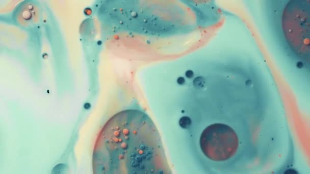 Colourful Bubbels Poging Fluid Artwork Creating Digital Painting — Vídeo de stock