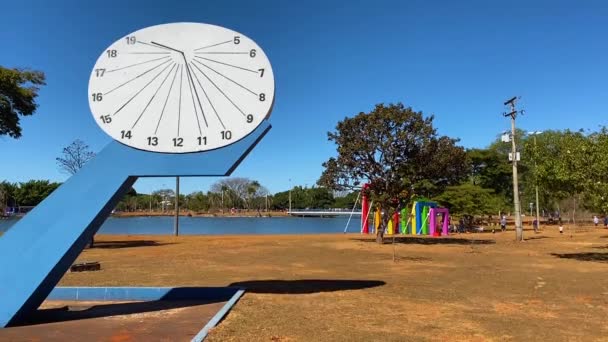 Wide Shot Some Recreational Environments Next One Lakes Brasilia City — Vídeos de Stock