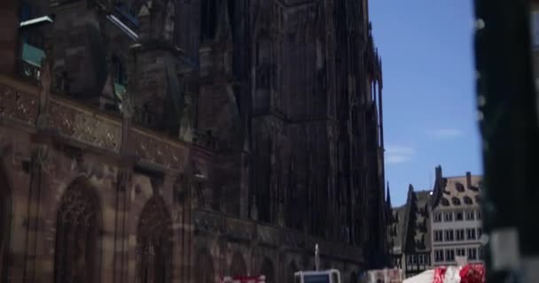 Stimmungsvoller Blick Auf Die Malerische Große Gotische Kathedrale Die Grand — Stockvideo