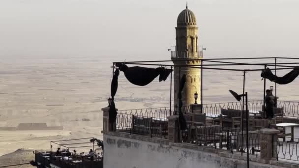 Mardin Turcja Miejsca Kinowe Zajęcia Street View Widok Restaurację Minaret — Wideo stockowe