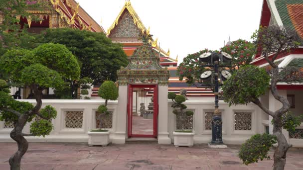 Wat Pho Lugar Religioso Cultural Poético Bangkok Para Turistas Lugareños — Vídeo de stock