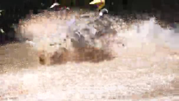 Przeprawa Motocyklowa Rzeka Wyścig — Wideo stockowe