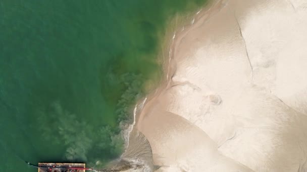 Curving Peninsula Sand Bird Eye — Stockvideo