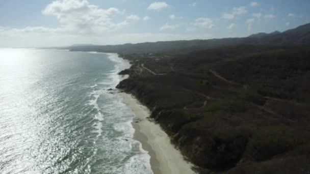 Beach Coastline Puerto Vallarta Jalisco Mexico Aerial Drone View — Stockvideo