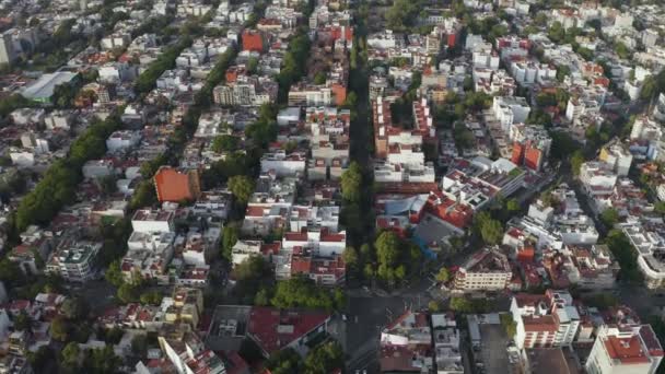 City Streets Urban Residential Suburban Part Mexico City Aerial — Vídeos de Stock