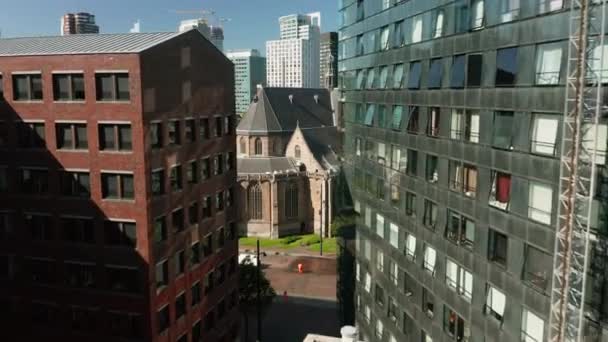 Grote Sint Laurenskerk Church Museum Confines Rotterdam City Netherlands — стокове відео