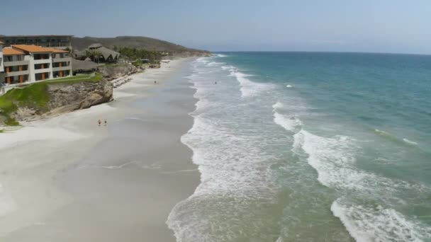 Beautiful White Sand Beach Tropical Puerto Vallarta Mexico Aerial — Wideo stockowe