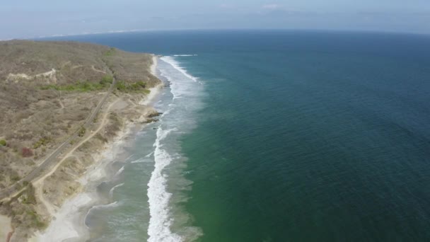 Beautiful Beach Coastline Tropical Jalisco Mexico Aerial — стокове відео