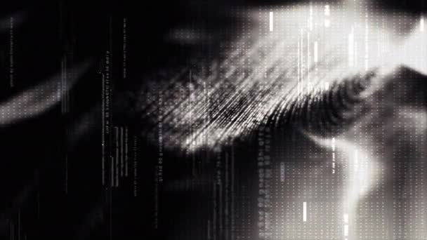Futuristiska Metaverse Tech Användargränssnitt Flytande Digital Data Telemetri Med Kryptera — Stockvideo