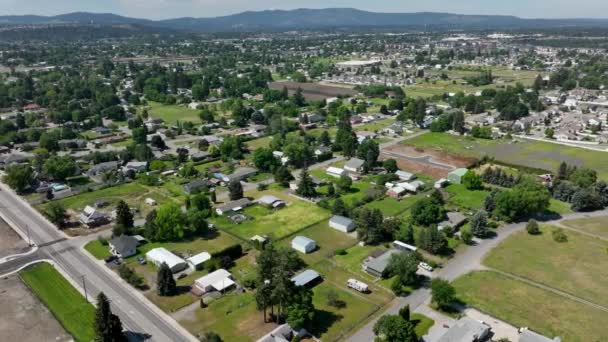 Aerial Shot Spokane Valley Expansive Neighborhoods — kuvapankkivideo