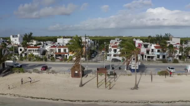 Aerial View Hotel Swimming Pool Sea Shores — Stok video