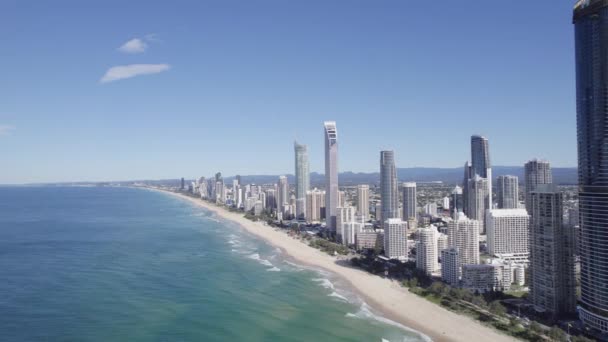 Towering Hotels Residential Skyscrapers Beachside Surfers Paradise Gold Coast Queensland — Video