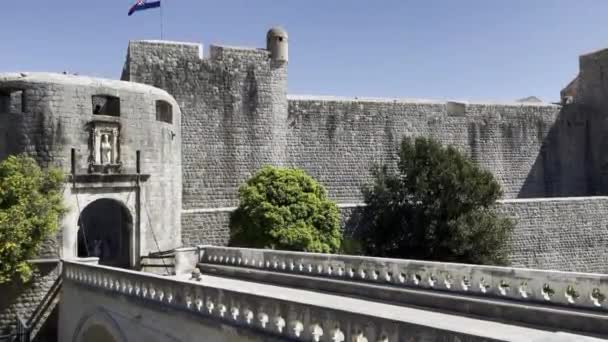 Static Shot Dubrovnik Croatia City Wall Spring Time — Stok video