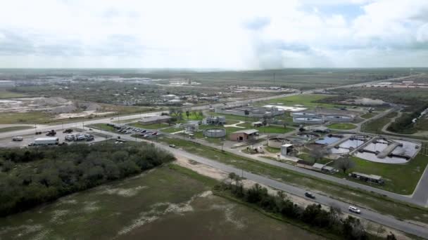 Water Behandeling Plant Rio Grande Valley Mission City Drone Footage — Stockvideo