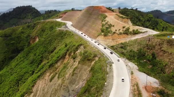 Drone Shot Cars Heading One Direction — Stockvideo