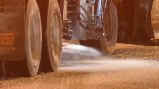 Transportador Arado Neve Dispensa Sal Para Derreter Neve Gelo Das — Vídeo de Stock