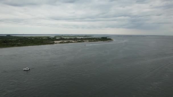 Une Vue Angle Élevé Baie Great South Alors Que Les — Video