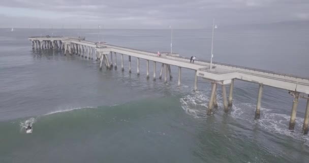 Lone Pink Jogger Venice Pier Early Morning — Video