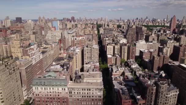 Aerial View Overlooking Upper West Side Cityscape Manhattan New York — Video