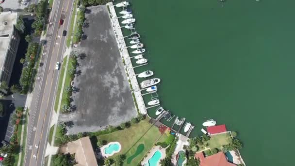 Florida Streets Buildings Boats Water — Stock video
