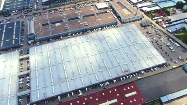 Aerial Footage Large Shopping Centre Car Parks Located City — Stok Video