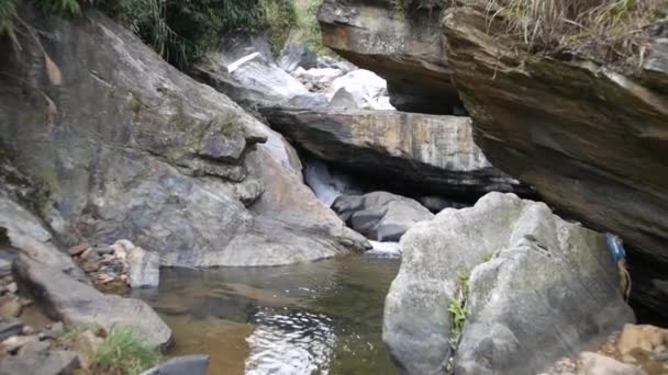 Handheld Shot Quite Little Waterfall North Vietnam — Stok video