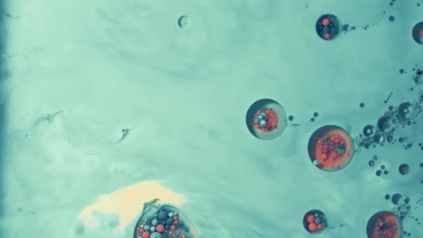 Abstract Liquide Bells Moving Slowly Small Bubbels Popping — Vídeo de Stock