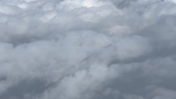 White Thick Clouds Himalayas Mountains Viewed Window Flying Airplane Pov — Stockvideo