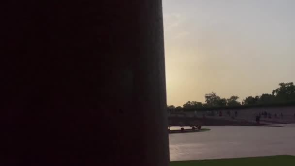 National War Memorial Park Sunset Sky New Delhi India Reveal — Stok video