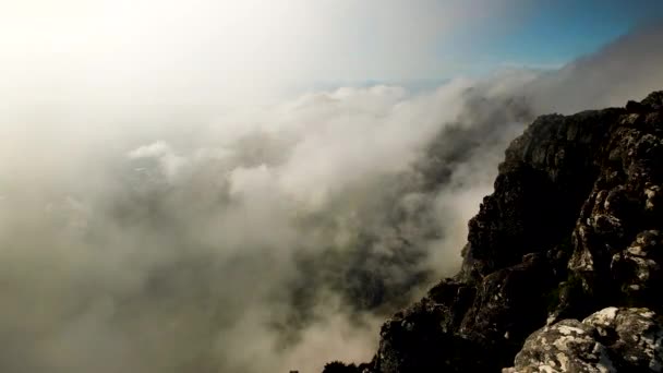 Curious Cloud Movement Top Ancient Table Mountain Cape Town — Video